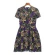 ラグタグ(RAGTAG)のVALENTINO ヴァレンティノ レディース ワンピース サイズ：36(XS位) 黒xグレーx紫等(総柄)