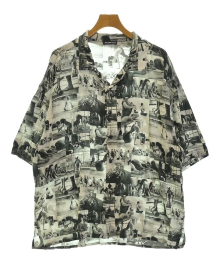 ラグタグ(RAGTAG)のBALENCIAGA バレンシアガ メンズ カジュアルシャツ サイズ：38(S位) 白xグレーx黒(総柄)