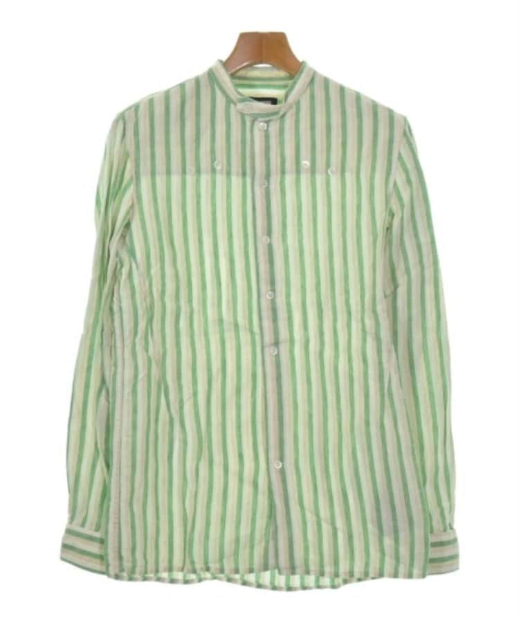 ラグタグ(RAGTAG)のRAF SIMONS ラフシモンズ メンズ カジュアルシャツ サイズ：46(M位) 緑xベージュx白(ストライプ)