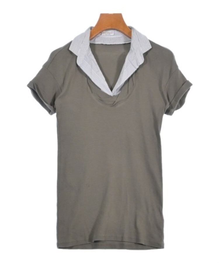 ラグタグ(RAGTAG)のBRUNELLO CUCINELLI ブルネロクチネリ レディース Tシャツ・カットソー サイズ：L グレーx白