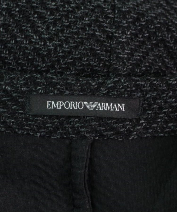 エンポリオアルマーニ イタリア製 ウールブレンド ニット 46 ブラック系 Emporio Armani 長袖 セーター ロゴ レディース   【231014】