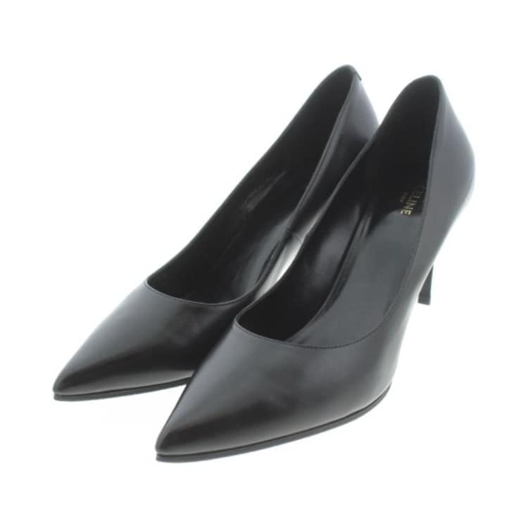 CELINE セリーヌ パンプス EU37 1/2(24cm位) 黒靴/シューズ