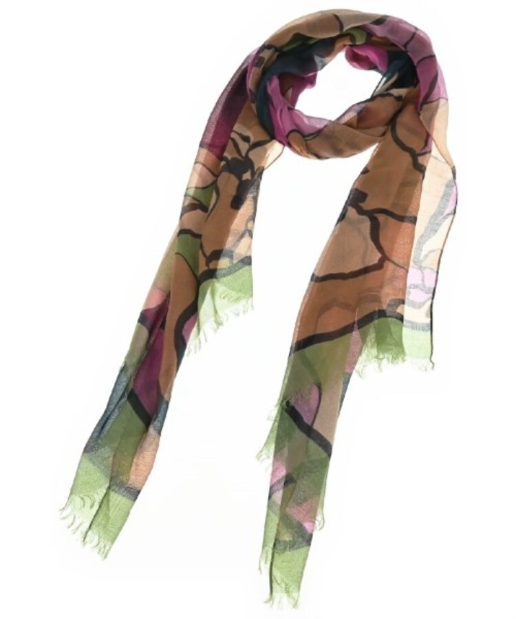 ラグタグ(RAGTAG)のDRIES VAN NOTEN ドリスヴァンノッテン レディース ストール 茶系xピンク系x紺等(総柄)