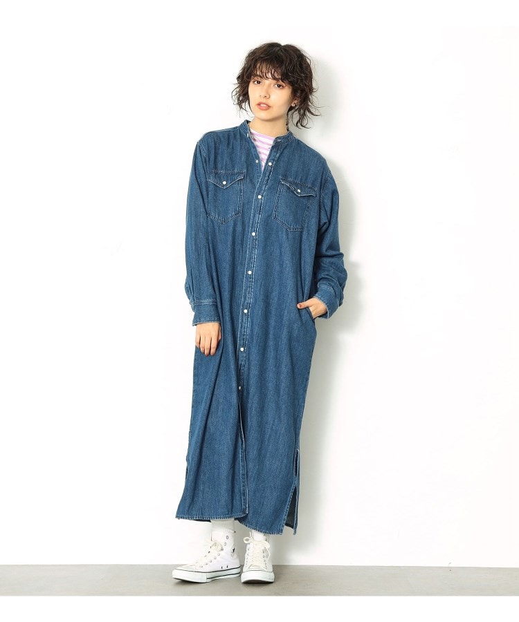 【Lee】デニム ロングシャツワンピース