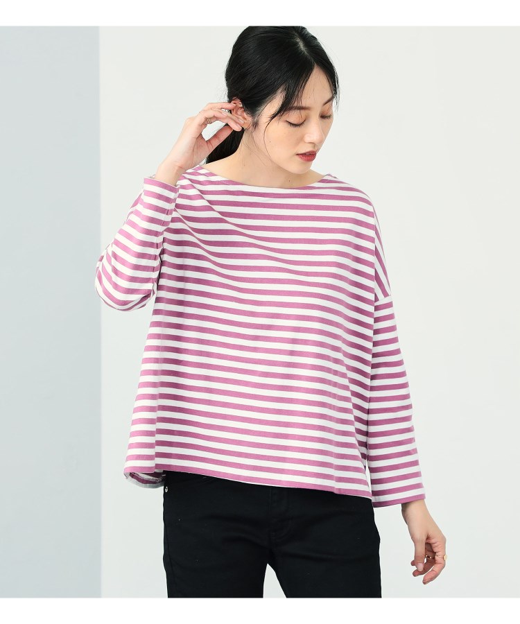 SOMETHING】 ロングスリーブ ワイド ボーダーTシャツ(Tシャツ SOMETHING】 ロングスリーブ ワイド ボーダーTシャツ(Tシャツ