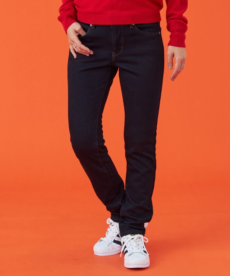 エドウイン(EDWIN)の【EDWIN LADIES】BODY FIRE ジャージーズスリムストレート裏シャギーデニムパンツ【スタンダードモデル】【暖】1