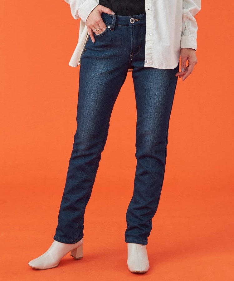 エドウイン(EDWIN)の【EDWIN LADIES】BODY FIRE ジャージーズスリムストレート裏シャギーデニムパンツ【スタンダードモデル】【暖】22