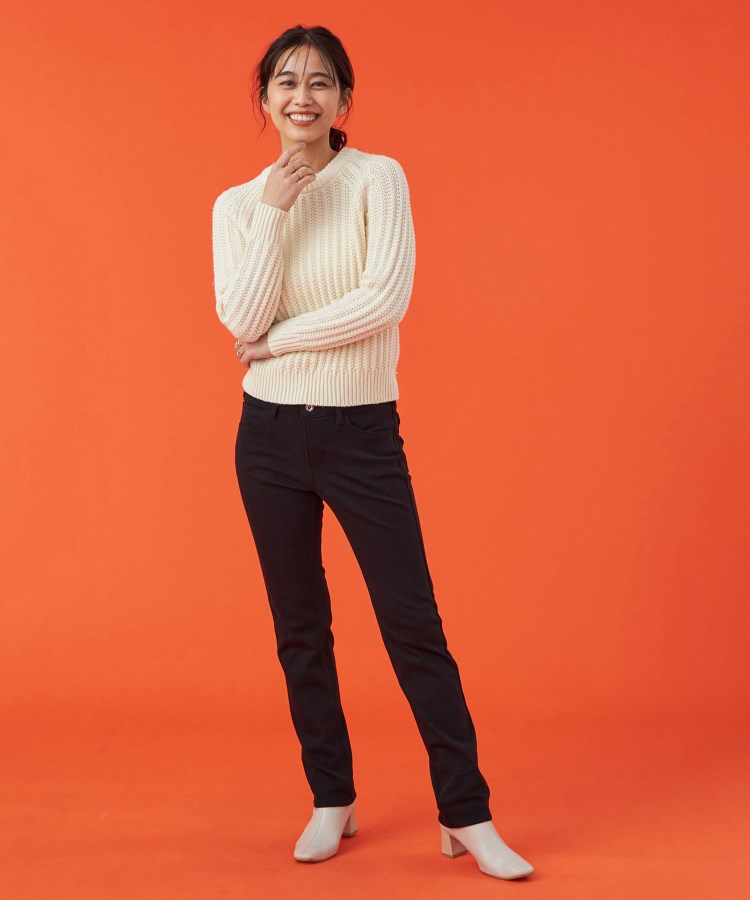エドウイン(EDWIN)の【EDWIN LADIES】 BODY FIREジャージーズスリムストレート裏起毛デニムパンツ【エントリーモデル】【暖】52