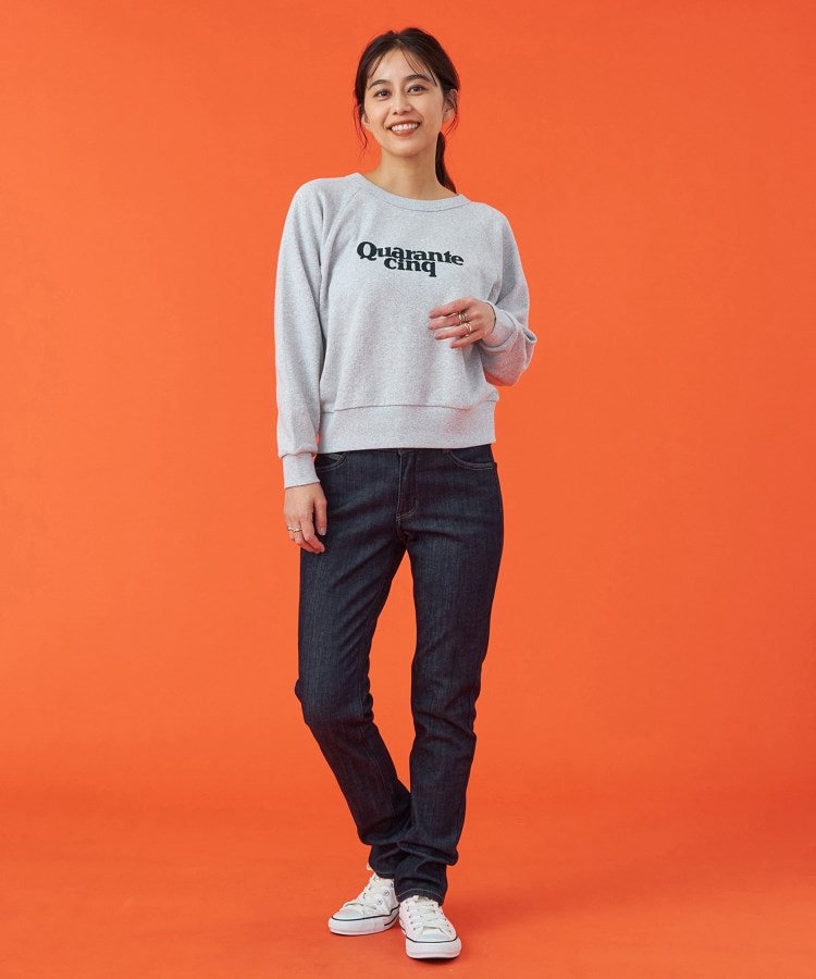 エドウイン(EDWIN)の【EDWIN LADIES】 インターナショナルベーシックBODY FIREゆったりストレート裏フリースデニムパンツ【暖】8