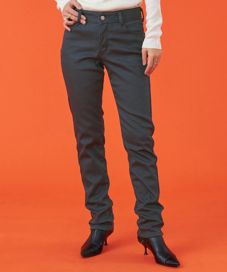 エドウイン(EDWIN)の【EDWIN LADIES】 インターナショナルベーシックBODY FIREゆったりストレート裏フリースデニムパンツ【暖】12