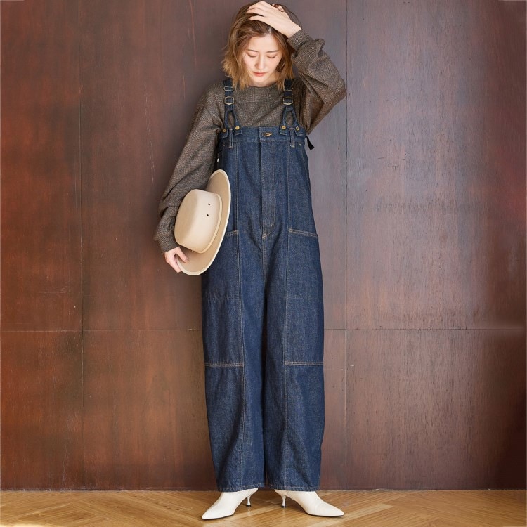 エドウイン(EDWIN)の【atelier SOMETHING W KNEE SALOPETTE】／マルチウェイデニムベアサロペット／オールインワン オールインワン・サロペット