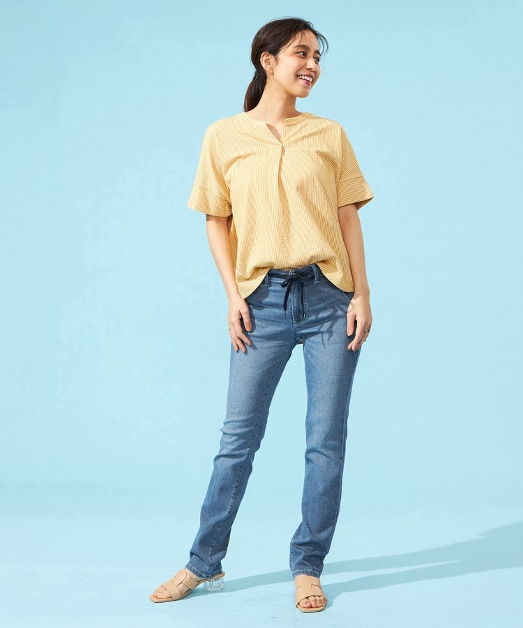 エドウイン(EDWIN)の【EDWIN LADIES】 ジャージーズ COOL イージースリムデニムパンツ【涼】48