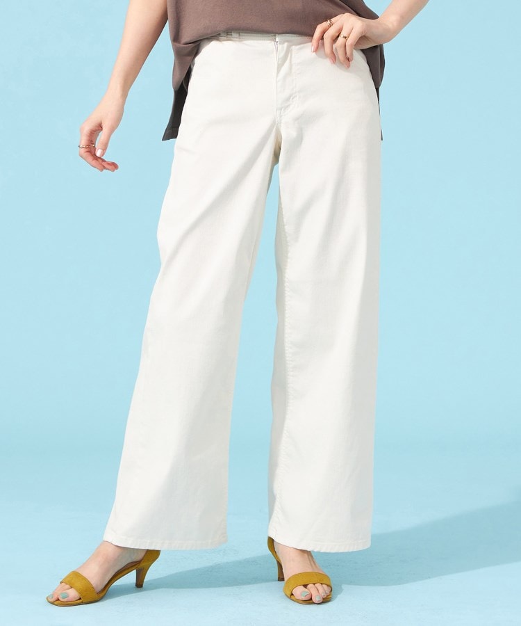 SOMETHING】 SUMMER COOL 涼しいセミワイドデニムパンツ【涼 SOMETHING】 SUMMER COOL 涼しいセミワイドデニムパンツ【涼