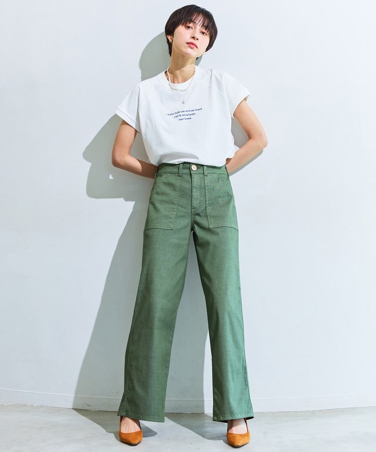 SOMETHING】 SUMMER COOL 涼しいワイドベーカーデニムパンツ【涼 SOMETHING】 SUMMER COOL 涼しいワイドベーカーデニムパンツ【涼