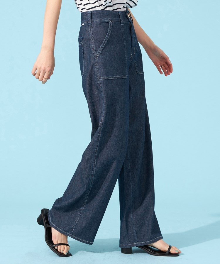 SOMETHING】 SUMMER COOL 涼しいワイドベーカーデニムパンツ【涼 SOMETHING】 SUMMER COOL 涼しいワイドベーカーデニムパンツ【涼
