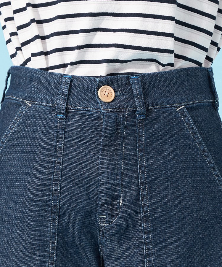 SOMETHING】 SUMMER COOL 涼しいワイドベーカーデニムパンツ【涼 SOMETHING】 SUMMER COOL 涼しいワイドベーカーデニムパンツ【涼