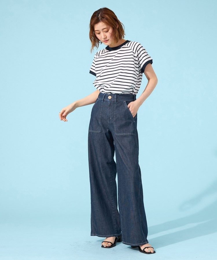 SOMETHING】 SUMMER COOL 涼しいワイドベーカーデニムパンツ【涼 SOMETHING】 SUMMER COOL 涼しいワイドベーカーデニムパンツ【涼