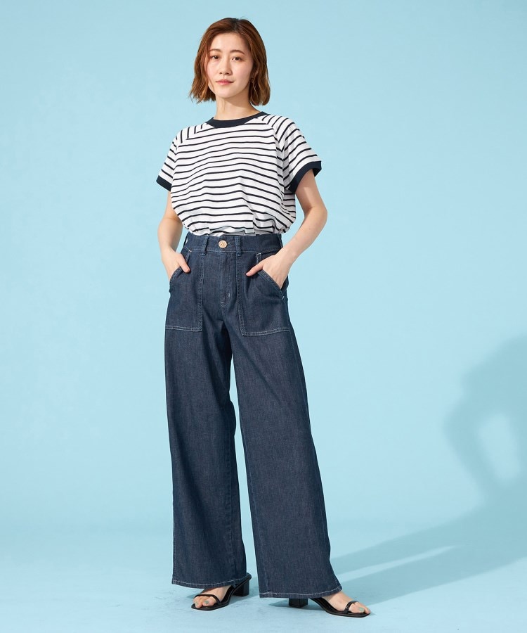 SOMETHING】 SUMMER COOL 涼しいワイドベーカーデニムパンツ【涼 SOMETHING】 SUMMER COOL 涼しいワイドベーカーデニムパンツ【涼