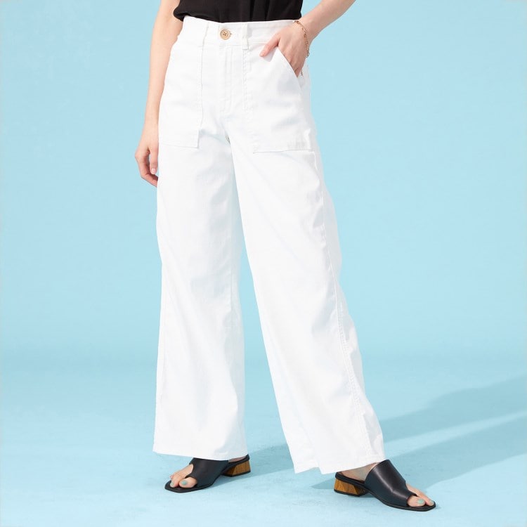 エドウイン(EDWIN)の【SOMETHING】 SUMMER COOL 涼しいワイドベーカーデニムパンツ【涼】 デニムパンツ