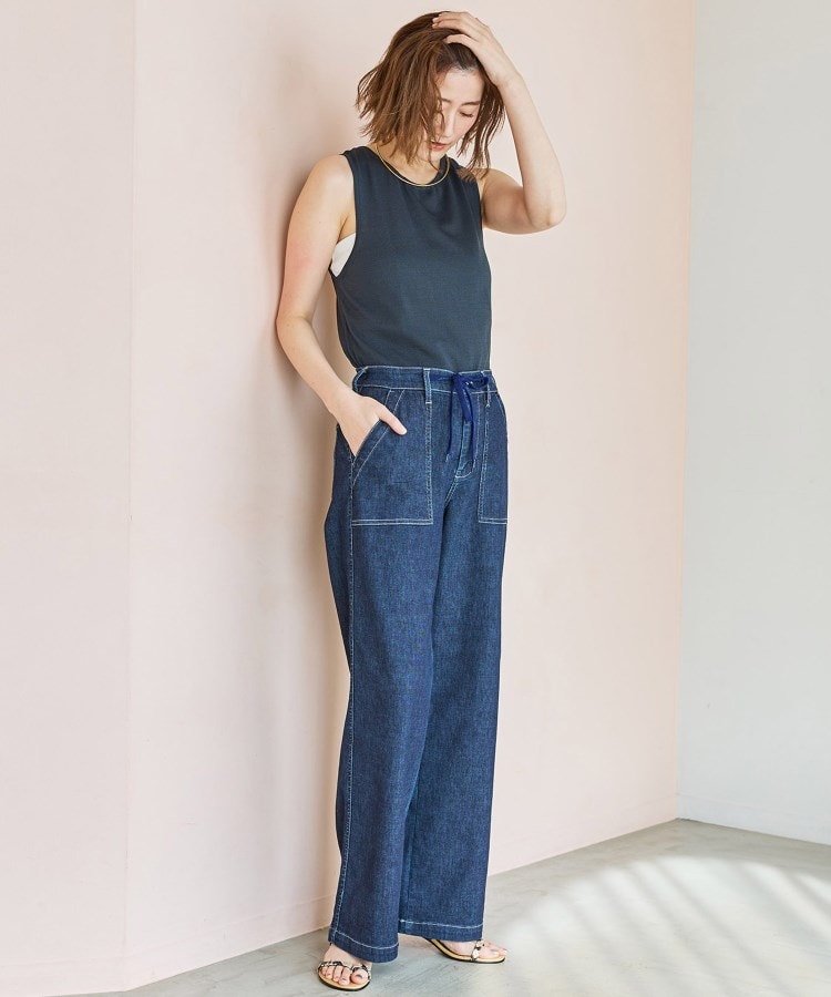 エドウイン(EDWIN)の【EDWIN LADIES】 ジャージーズ COOLイージーベイカーワイドデニムパンツ【涼】10