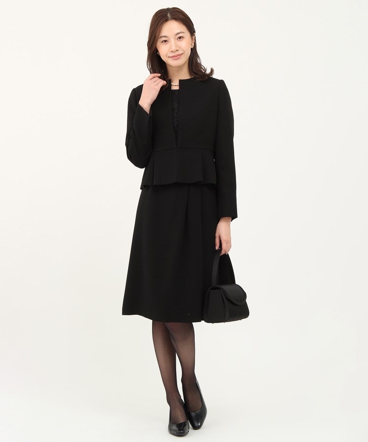 アンカーウーマン(ANCHOR WOMAN)の【S～3L】Vノーカラーアンサンブル【礼服・喪服・ブラックフォーマル】【ウォッシャブル】11