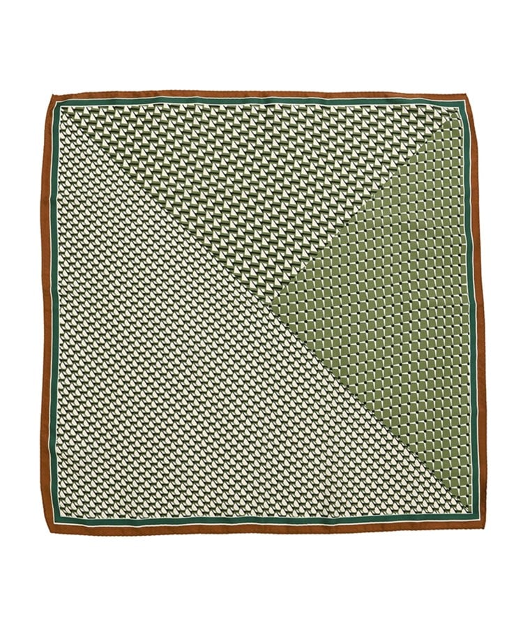 アンカーウーマン(ANCHOR WOMAN)の配色スカーフ【54cm×54cm】 グリーン(022)