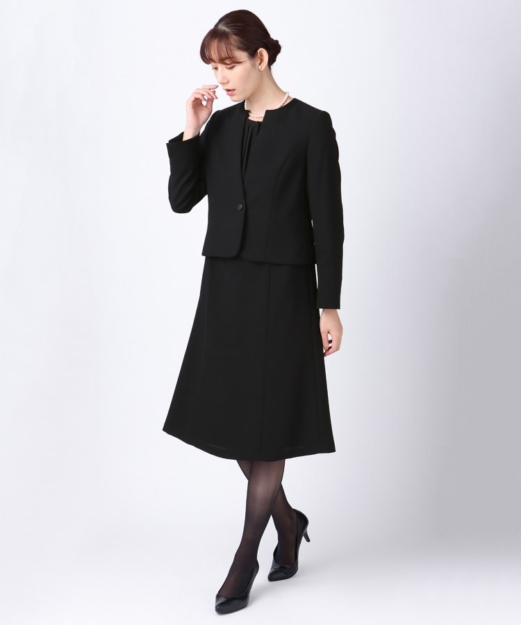 アンカーウーマン(ANCHOR WOMAN)の【5L～7L】【クイーンサイズ】ノーカラーシフォンフリルアンサンブル【ウォッシャブル】【礼服・喪服・ブラックフォーマル】13