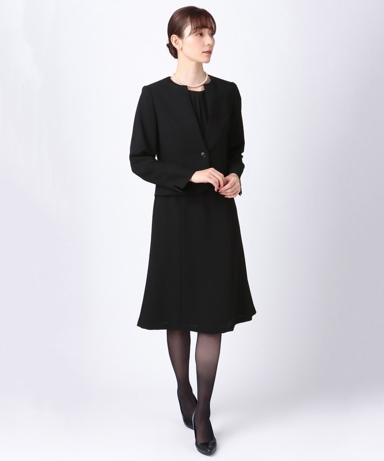 アンカーウーマン(ANCHOR WOMAN)の【5L～7L】【クイーンサイズ】ノーカラーシフォンフリルアンサンブル【ウォッシャブル】【礼服・喪服・ブラックフォーマル】14