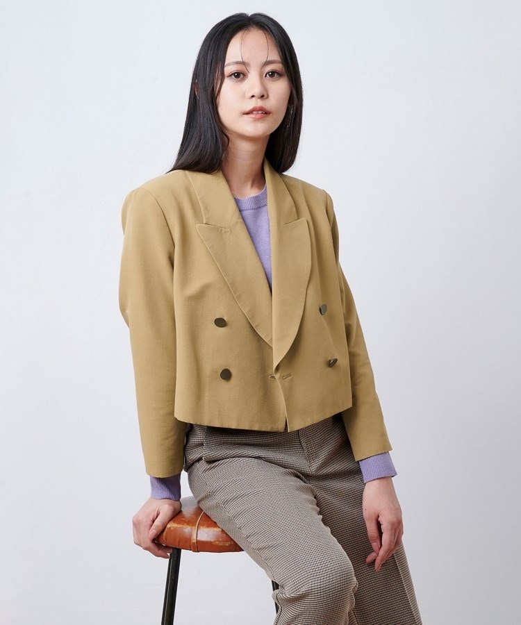 アンカーウーマン(ANCHOR WOMAN)の【M～L】ショート丈ジャケット【ウォッシャブル/洗える/ストレッチ/セットアップ着用可】 トープ(054)