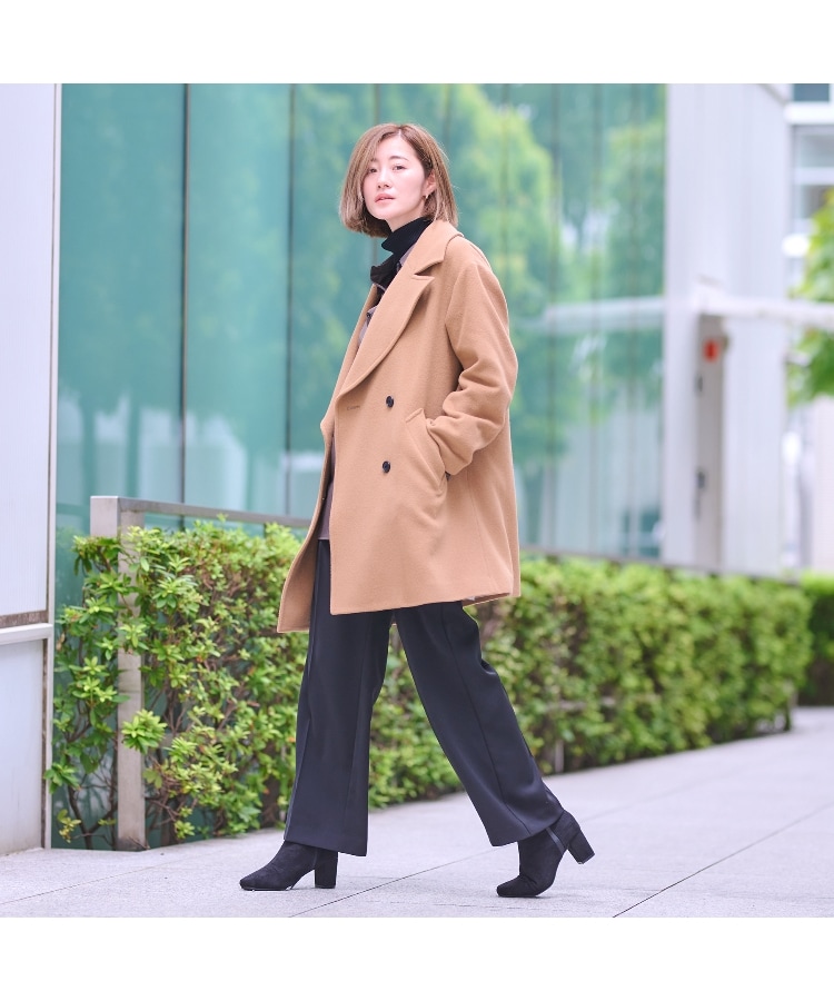 S~M】ウールショート丈Pコート【カシミヤブレンド】(Pコート S~M】ウールショート丈Pコート【カシミヤブレンド】(Pコート
