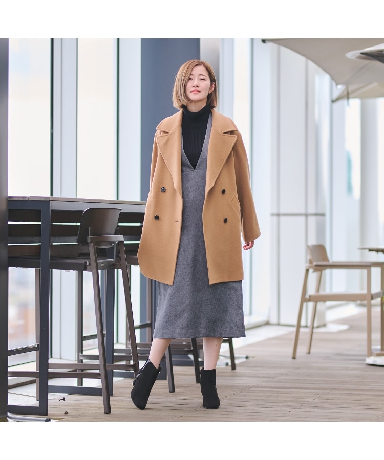 S~M】ウールショート丈Pコート【カシミヤブレンド】(Pコート S~M】ウールショート丈Pコート【カシミヤブレンド】(Pコート