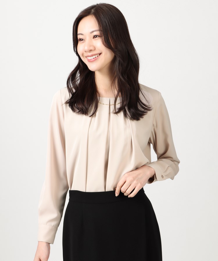 XS～4L】2WAY 長袖 アクセサリー付きブラウス【名品】（シャツ