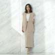 アンカーウーマン(ANCHOR WOMAN)の【M～L】麻調　キャメル　前後２ＷＡＹ　ロングタイトスカート【ウォッシャブル/洗える】【セット着用可】1