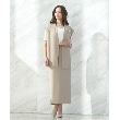 アンカーウーマン(ANCHOR WOMAN)の【M～L】麻調　キャメル　前後２ＷＡＹ　ロングタイトスカート【ウォッシャブル/洗える】【セット着用可】 キャメル(041)
