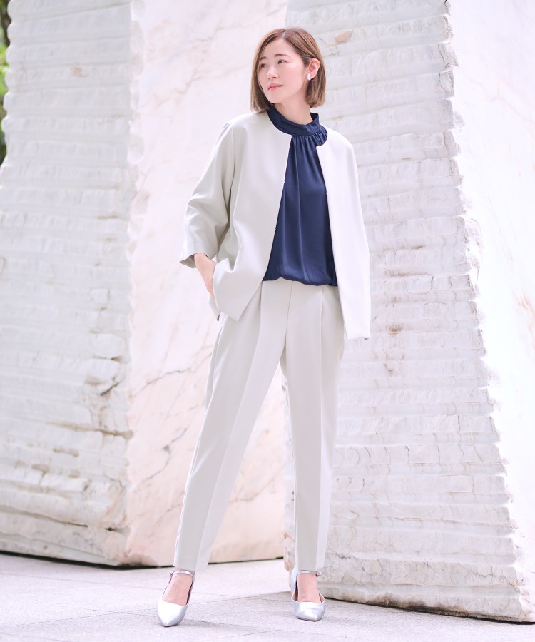 アンカーウーマン(ANCHOR WOMAN)の【2点セット】Aラインジャケット＆テーパードパンツ【通勤／セレモニー／入卒】35