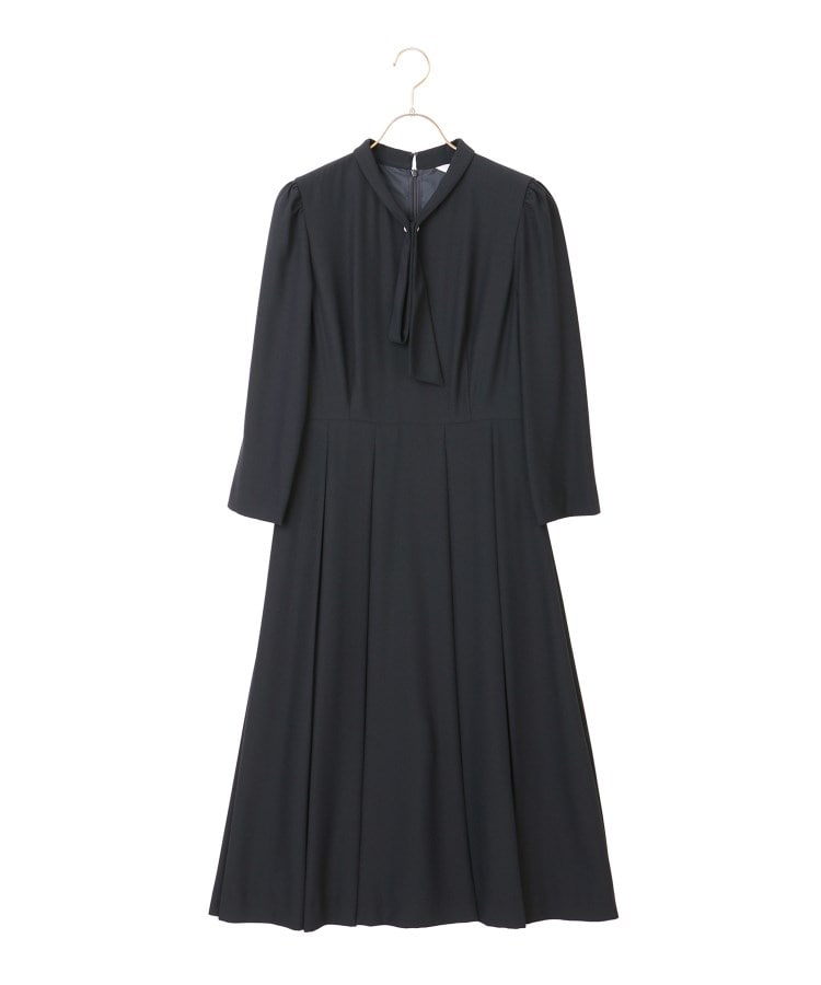 アンカーウーマン(ANCHOR WOMAN)の【洗える／M～LL】ボウタイ付きボックスプリーツワンピース【ハンドウォッシュ／通勤／セレモニー／入卒】15