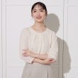 アンカーウーマン(ANCHOR WOMAN)の【洗える／S～LL】クルーネックタックブラウス7分袖 ライトベージュ(051)