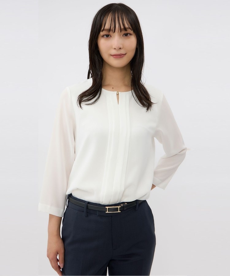 アンカーウーマン(ANCHOR WOMAN)の【洗える／S～LL】ゴールドパーツブラウス7分袖12