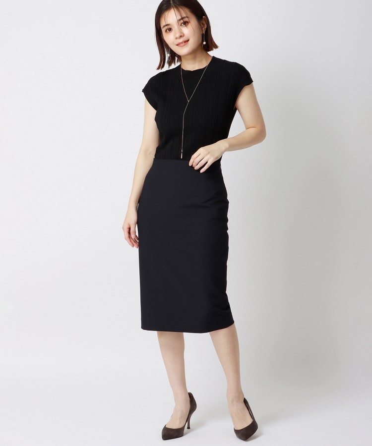 アンカーウーマン(ANCHOR WOMAN)の【洗える】ドライレーヨン ペプラムランダムリブニット24