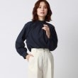 アンカーウーマン(ANCHOR WOMAN)の【洗える】ハイネックギャザーボリュームブラウス ネイビー(094)