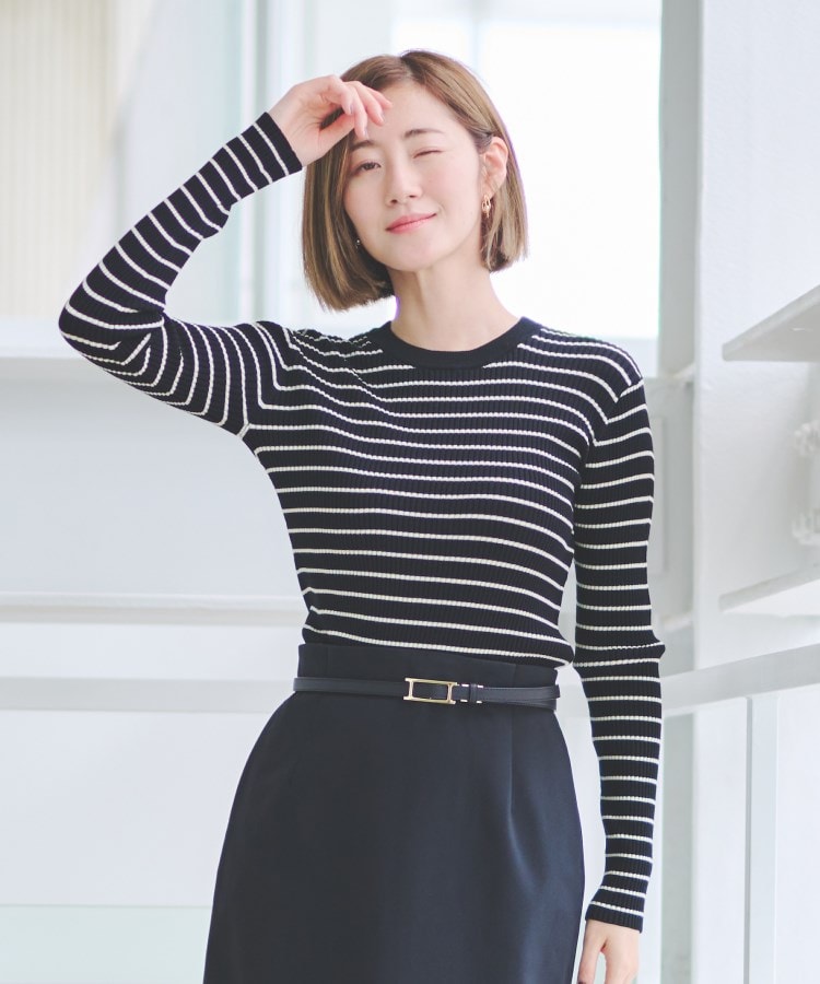 アンカーウーマン(ANCHOR WOMAN)の【S～LL／洗える】クルーネックニットプルオーバー【長袖】1