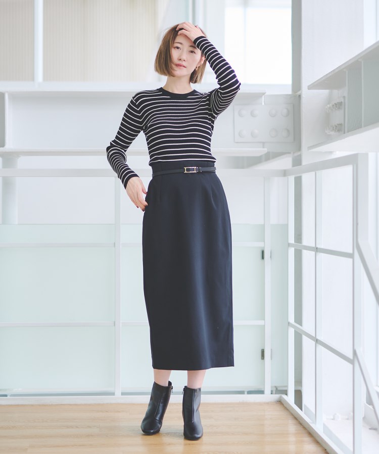 アンカーウーマン(ANCHOR WOMAN)の【S～LL／洗える】クルーネックニットプルオーバー【長袖】2