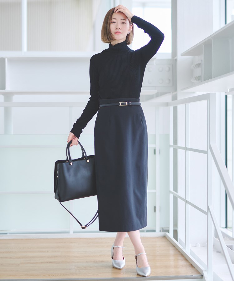 アンカーウーマン(ANCHOR WOMAN)の【S～LL／毛玉になりにくい／静電気抑制】リブタートルネックプルオーバー3