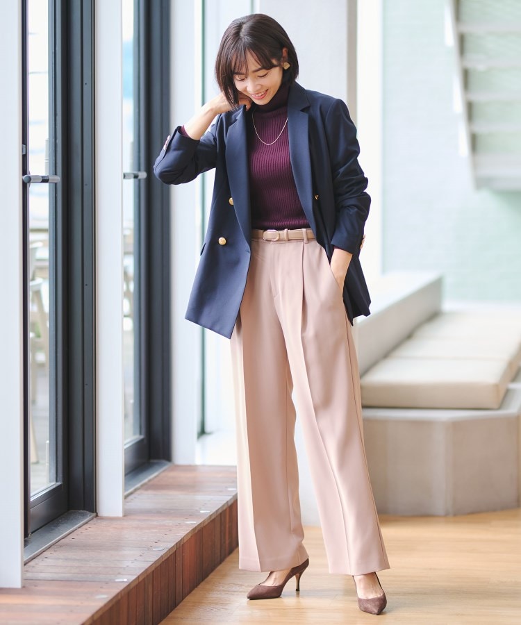 アンカーウーマン(ANCHOR WOMAN)の【S～LL／毛玉になりにくい／静電気抑制】リブタートルネックプルオーバー45