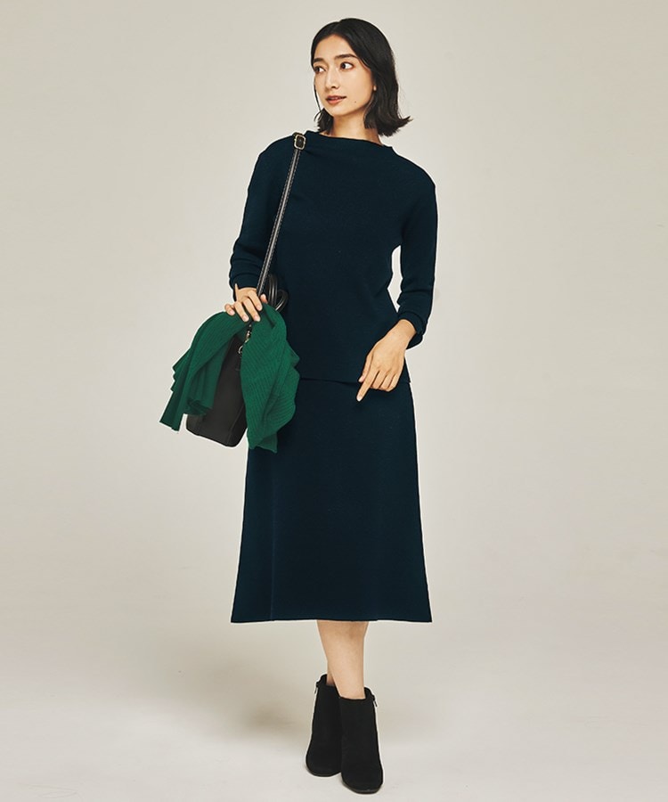 アンカーウーマン(ANCHOR WOMAN)の【洗える】ボトルネックニットプルオーバー【9分袖】【セットアップ着用可】2