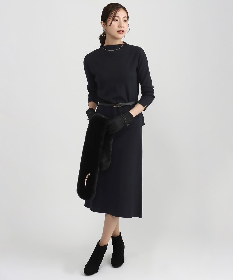 アンカーウーマン(ANCHOR WOMAN)の【洗える】ボトルネックニットプルオーバー【9分袖】【セットアップ着用可】10