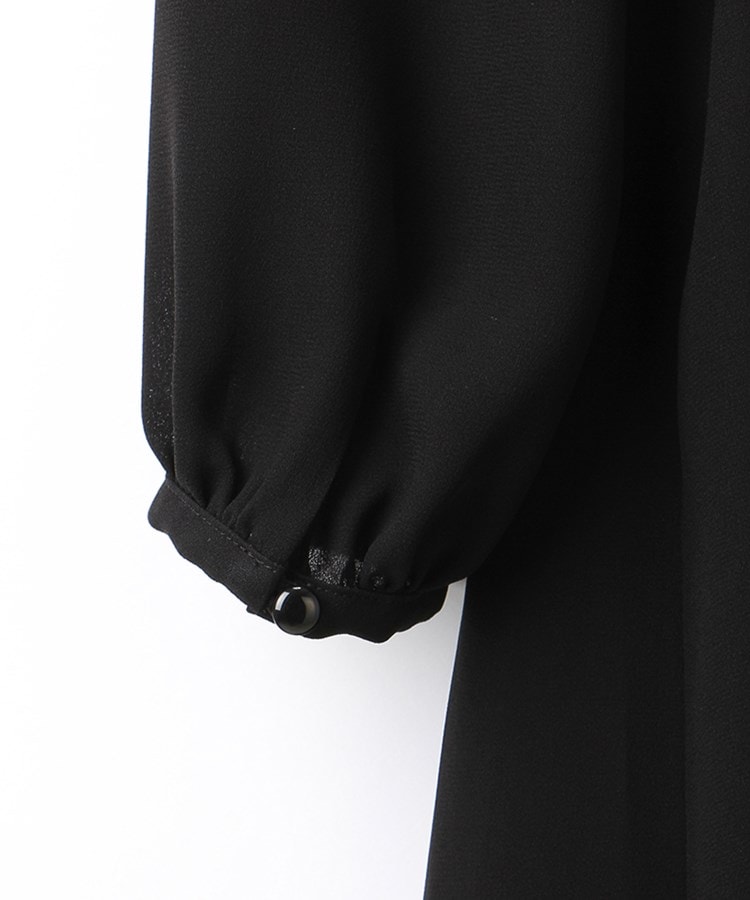 アンカーウーマン(ANCHOR WOMAN)の【洗える／S～LL】ハイネックギャザーワンピース【リボンタイ付き】【礼服／喪服／ブラックフォーマル／セレモニー】10