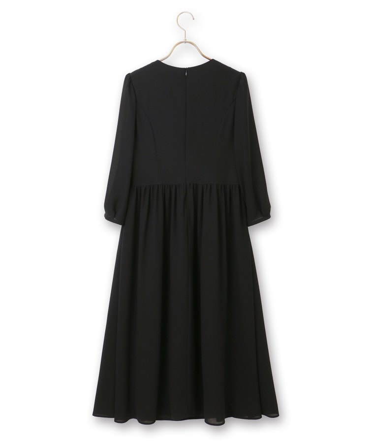 アンカーウーマン(ANCHOR WOMAN)の【洗える／S～LL】ウエストV切り替えギャザーワンピース【クルーネック】【礼服／喪服／ブラックフォーマル／セレモニー】5