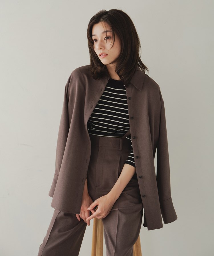 アンカーウーマン(ANCHOR WOMAN)の【洗える／ストレッチ】サスペンダー付きワイドパンツ【セットアップ着用可】【裾上げ済み】14