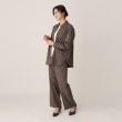 アンカーウーマン(ANCHOR WOMAN)の【洗える／ストレッチ】サスペンダー付きワイドパンツ【セットアップ着用可】【裾上げ済み】24